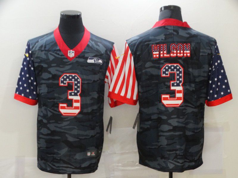 Men Seattle Seahawks #3 Wilson Camouflage national flag Nike Limited NFL Jersey->seattle seahawks->NFL Jersey